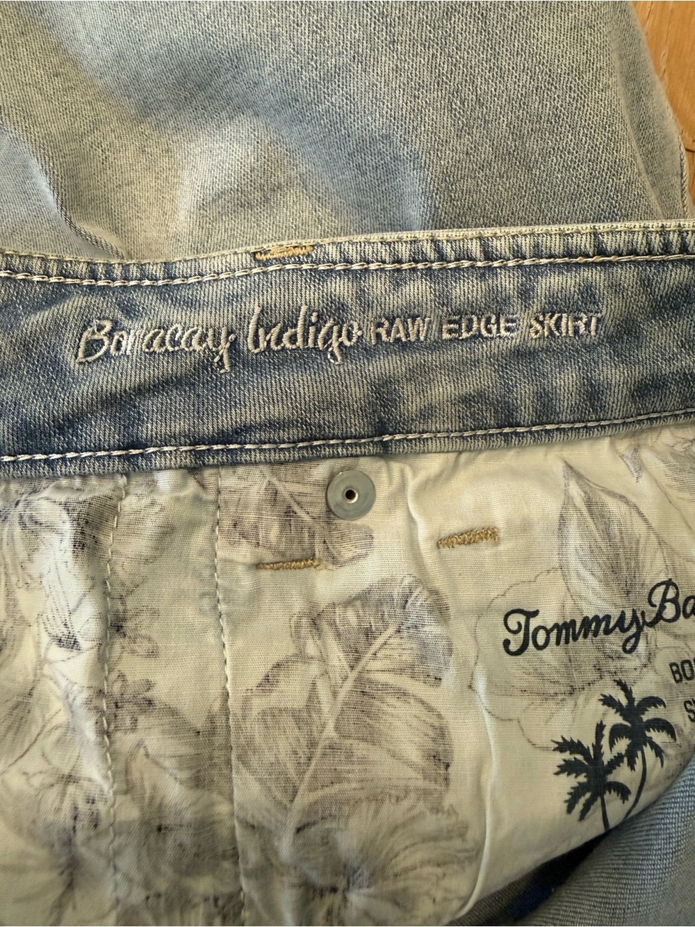 Tommy Bahama Baracay Indigo Raw Edge Skirt - Picture 6 of 7